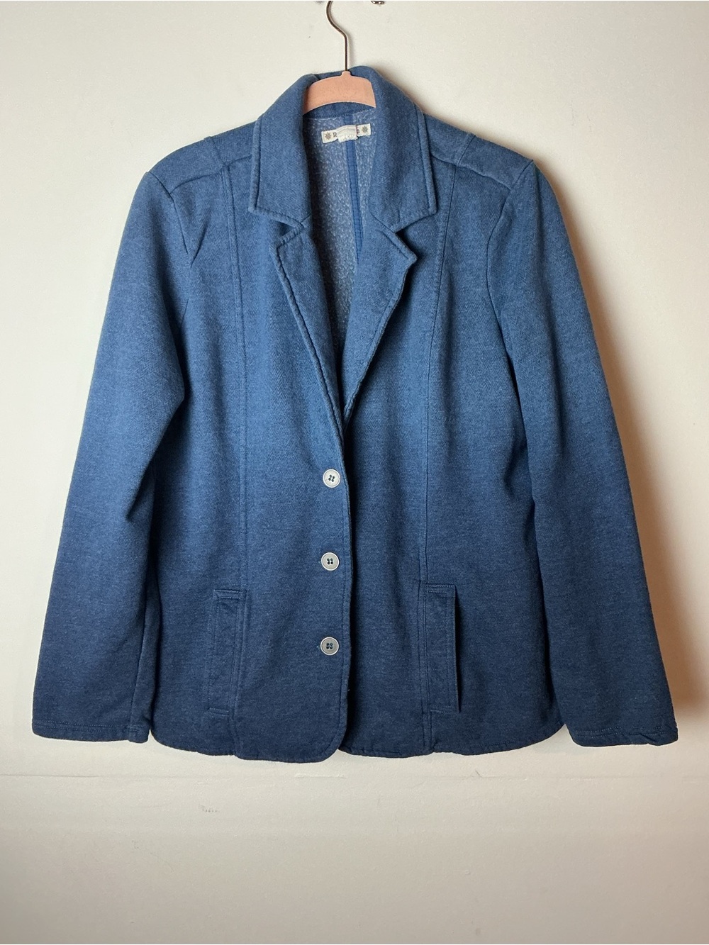 Ruff Hewn Knit Sweater Blazer Jacket Women Size 1X Blue Ombré Gradient Sweater